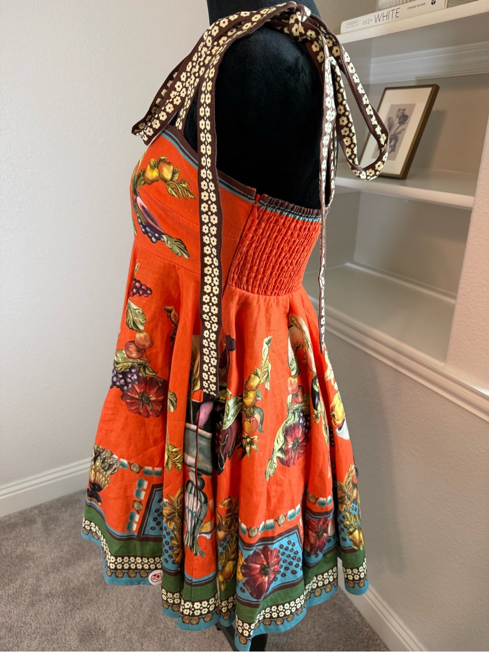Alémais Orange Rocco Mini Sundress with Multicolor Print - Picture 9 of 16